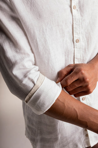 Camisa Bora Bora blanca para hombre — Îlot, Ropa de playa, Verano