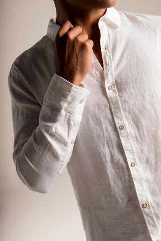 Camisa Bora Bora blanca para hombre — Îlot, Ropa de playa, Verano