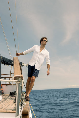 Camisa Bora Bora blanca y Shorts para hombre — Îlot, Ropa de playa, Verano, Gafas