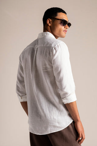 Camisa Bora Bora blanca para hombre — Îlot, Ropa de playa, Verano