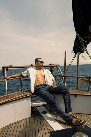 Pantalón Cabo azul y Camisa ara hombre — Îlot, Ropa de playa, Verano, Para toda ocasión, Gafas, Sandalias