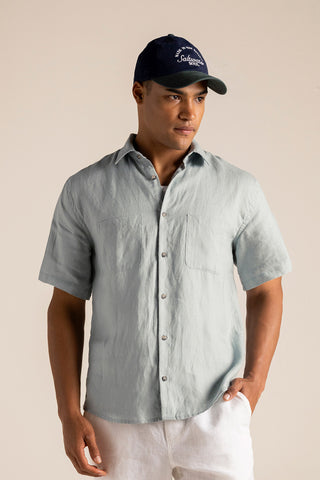 Îlot Colombia, Camisa classic fit azul, Eventos de verano, Playa, Ropa para hombre