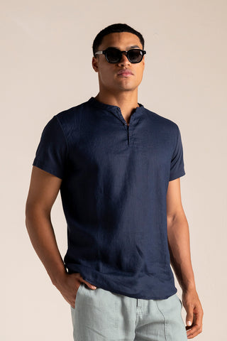 Camiseta Cuba azul para hombre — Îlot, Ropa de paya, Verano, Para toda ocasión