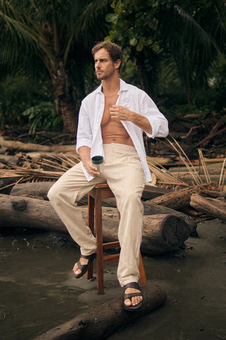 Îlot Colombia, Camisa privé, Camisa hombre, Pantalón, Verano, Playa, Ropa hombre, Sandalias hombre, Accesorios