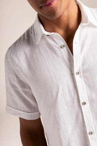Camisa Bali blanca para hombre — Îlot, Ropa de playa hombre, Verano, Para toda ocasión