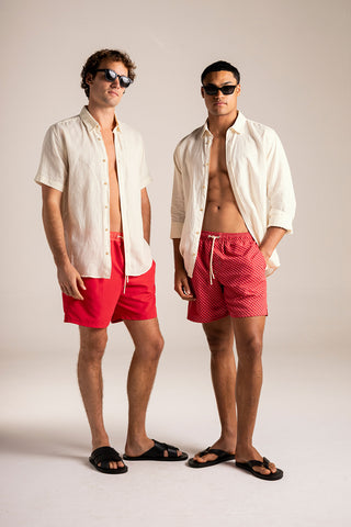 Camisa Bora Bora blanca y Pantaloneta bahía para hombre — Îlot, Ropa de playa, Verano, Gafas