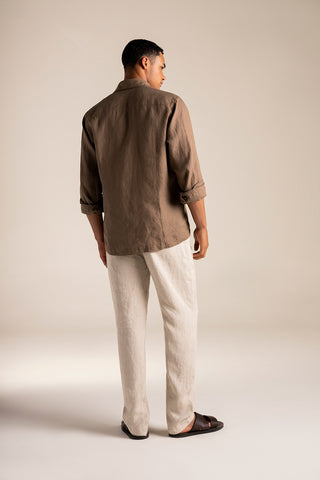 Pantalón Cabo caqui y Camisa café para hombre — Îlot, Ropa de playa, Verano, Para toda ocasión, Sandalias