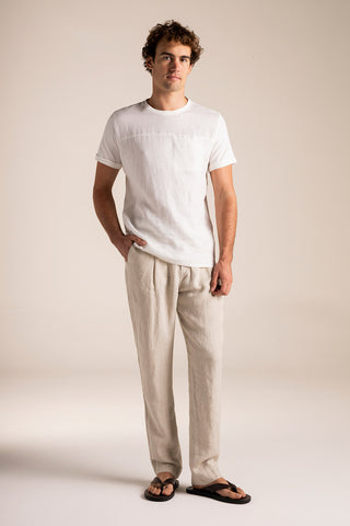 Camiseta Jamaica blanco y Pantalón Privé caqui para hombre — Îlot, Ropa de playa, Verano, Para toda ocasión, Sandalias