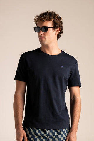 Îlot Colombia, Camiseta interlock azul, Verano, Playa, Ropa para hombre