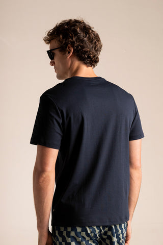 Îlot Colombia, Camiseta interlock azul, Verano, Playa, Ropa para hombre