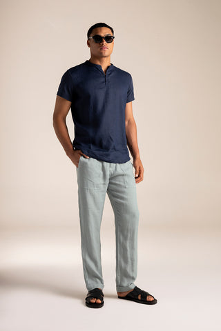 Camiseta Cuba azul y Pantalón azul para hombre — Îlot, Ropa de paya, Verano, Para toda ocasión, Gafas, Sandalias