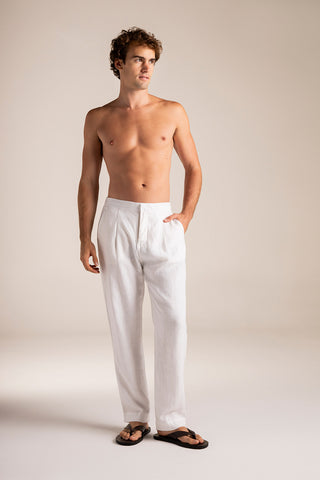 Pantalón Privé blanco para hombre — Îlot, Ropa de playa, Verano, Para toda ocasión