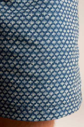 Îlot Colombia, Pantaloneta bahía azul estampado marfil, Verano, Playa, Ropa para hombre