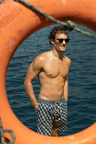 Îlot Colombia, Pantaloneta bahía Azul, Verano, Playa, Ropa para hombre