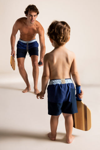Îlot Colombia, Pantaloneta kids azul, Pantaloneta bahía azul para hombre, Verano, Playa, Ropa para niño