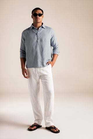Pantalón Cabo blanco y Camisa azul para hombre — Îlot, Ropa de playa, Verano, Para toda ocasión, Gafas, Sandalias