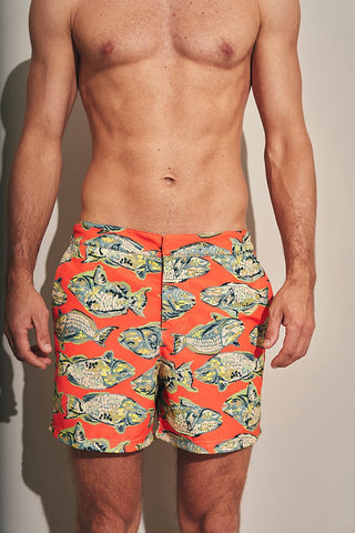 Pantaloneta Surf naranja para hombre — Îlot