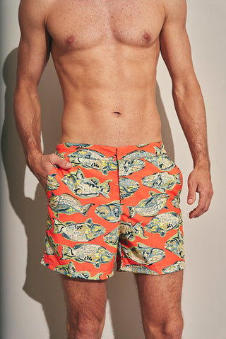 Pantaloneta Surf naranja para hombre — Îlot