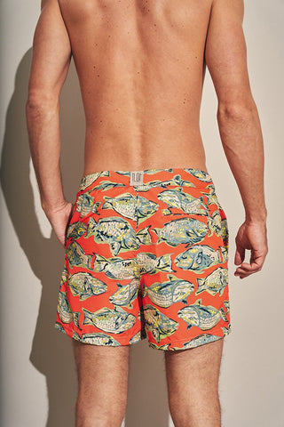Pantaloneta Surf naranja para hombre — Îlot
